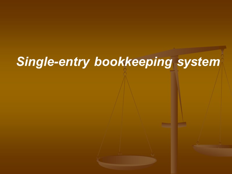 Single-entry bookkeeping system